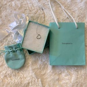 Tiffany 16mm open heart pendant in sterling silver